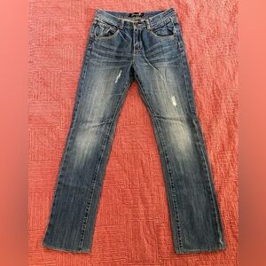 Seven7 Blue Denim Jeans waist 31” hem 31.25” W31L31 blue fade distressed pants